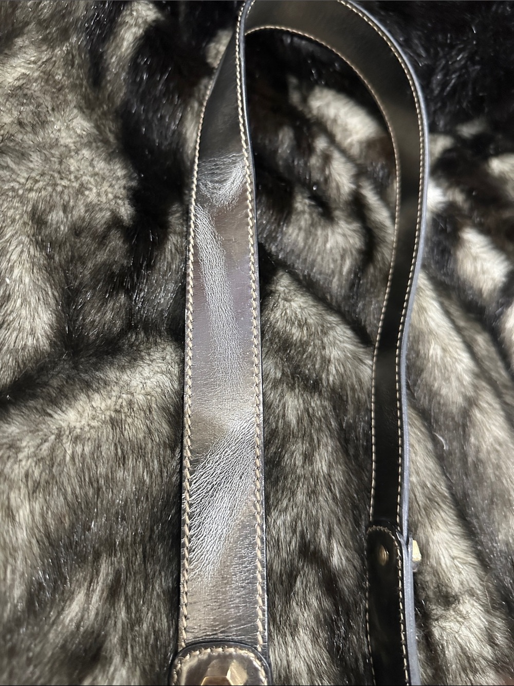 GUCCI metallic Silver and Black Top-Handle GUCCI bamboo LARGE purse - Picture 16 of 16
